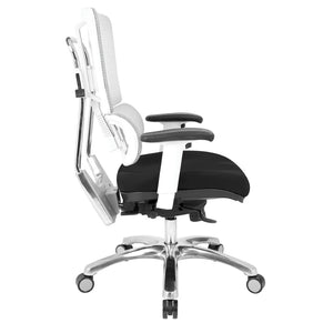 OSP Home Furnishings White Mesh Ergonomic Manager Chair with Lumbar Support and Adjustable Arms for Office Black 99661W-3M