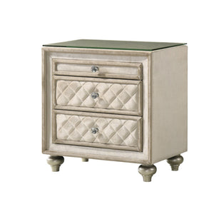 English Elm Beige 2-Drawer Nightstand