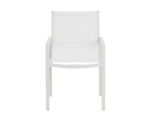 Sunpan Merano Dining Armchair Set of 2 - Modern Design with Durable Aluminum Frame for Stylish Comfort White