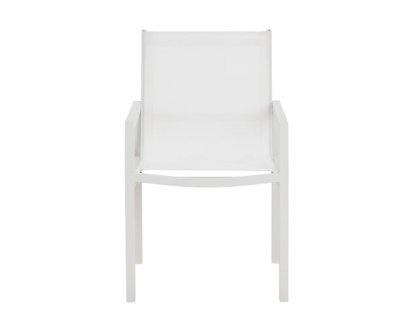 Sunpan Merano Dining Armchair Set of 2 - Modern Design with Durable Aluminum Frame for Stylish Comfort White