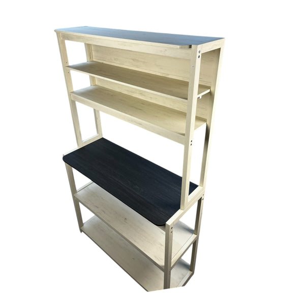 English Elm 39.37" 5-Tier Bakers Rack for Kitchen with Spacious Shelves, Durable Particle Board, Coffee Bar Stand Black White W1412P230435