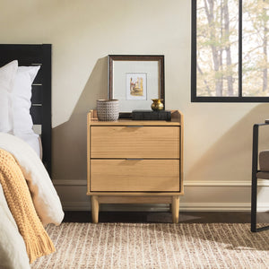 Lee Mid-Century Modern 2-Drawer Nightstand with Sleek Design and Spacious Storage for Every Space