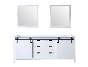 English Elm White Double Bath Vanity 80" With 2 Mirrors - Stylish Storage Solution For Modern Bathrooms B2731S00571-GIGA
