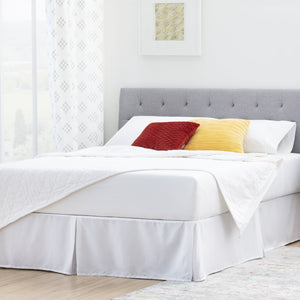 English Elm Linenspa Microfiber 14-Inch Drop Bedskirt for Cal King — Wrinkle, Fade & Stain Resistant, Machine Washable Protection White B350P394817