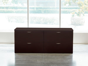 OSP Home Furnishings Napa Lateral File Credenza with Locking Drawers for Executive Office Storage Espresso NAPESP-TYP206