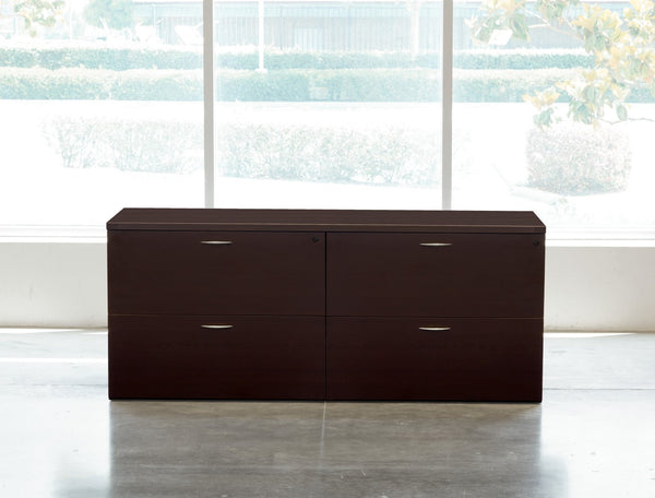 OSP Home Furnishings Napa Lateral File Credenza with Locking Drawers for Executive Office Storage Espresso NAPESP-TYP206