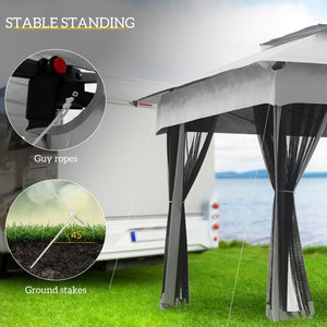 English Elm Easy Pop up Gazebo Outdoor Screen House with Vented Roof Mesh Walls and Carry Bag T3971P426149