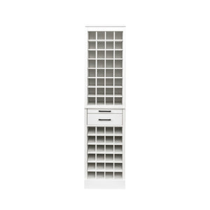 English Elm brown Modular 28-Bottle Wine Cabinet Buffet Cabinet - Dark Melamine Finish, 28-Slot Storage, Compact_x0015_ White W331P266134