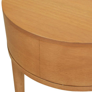 English Elm Jennifer Taylor Home - Cabana Natural Brown Oak 18" Round Cane Rattan Storage Side Table with Drawer & Wood Finish B2719P238487