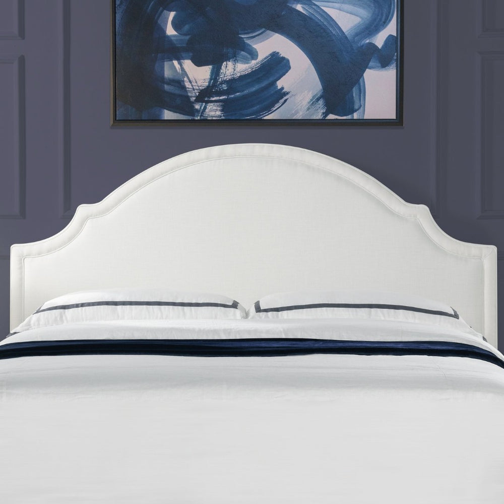 English Elm Catherine Woven Fabric King Headboard Antique White Hardwood Bedroom Elegance B2719P238659