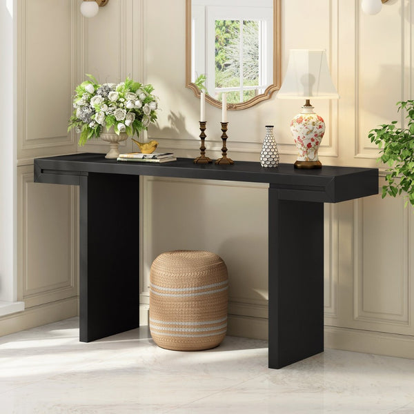 English Elm U-style 60 Inch Geometric Console Table Painted Mdf Foyer Entryway Living Room N711P303209B