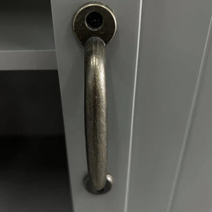 English Elm HOMCOM 48.5" Kitchen Pantry Cabinet — Compact Farmhouse Organizer with Beadboard Doors & Adjustable Shelves Gray W2225P249918