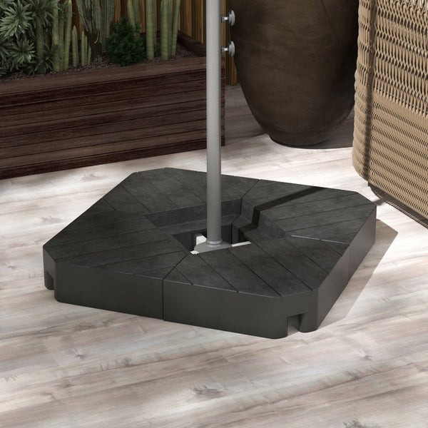 English Elm Outsunny 4-Piece Patio Umbrella Base Weight Set - Stylish, Durable, Stackable Outdoor Support, 132-176 Lbs W2225P174275-GIGA