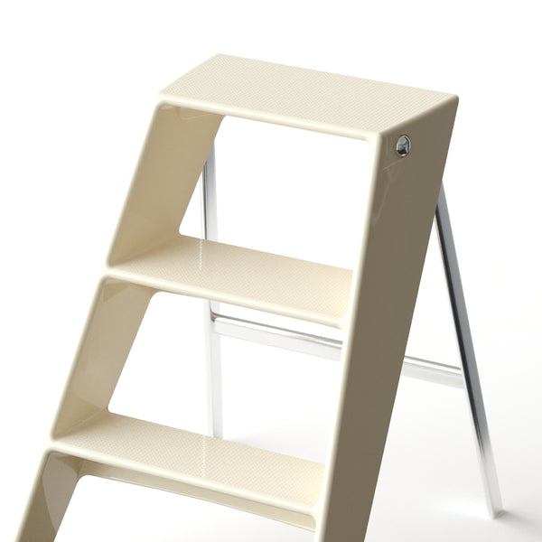 English Elm Home Foldable Ladder Frame multi-use ABS+Steel stool side table bookshelf anti-slip compact stand White W3318P308256