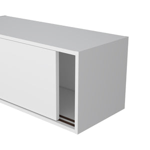 English Elm Wall Engineered Wood Cabinet with Single Door and Two Shelves for Kitchen Storage, Modern Durable Design White 33.86 L x 14.17 W x 3.54 H B097P250892