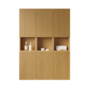English Elm Mitch 41" Wall-Mounted Cabinet Set - Stylish Corolla Oak Storage For Bathrooms, Living Rooms & More! W2615S00142