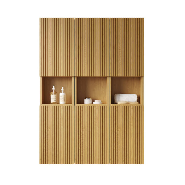 English Elm Mitch 41" Wall-Mounted Cabinet Set - Stylish Corolla Oak Storage For Bathrooms, Living Rooms & More! W2615S00142