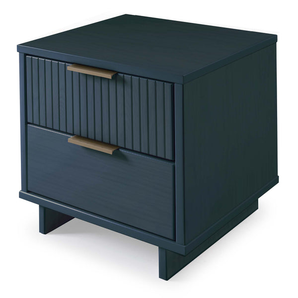 English Elm Granville 18" Nightstand In Midnight Blue - Chic 2-Drawer Design With Gold Accents & Storage Solution B365P398531