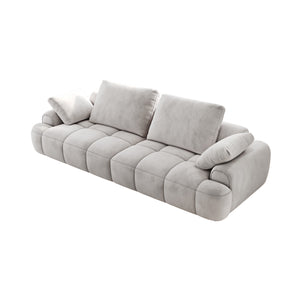 English Elm 86.6″ Modern Large Two-Seat Sofa with High Seat Height, Plush Suede Upholstery, Sleek Lofty Design Light Gray W1767S00003