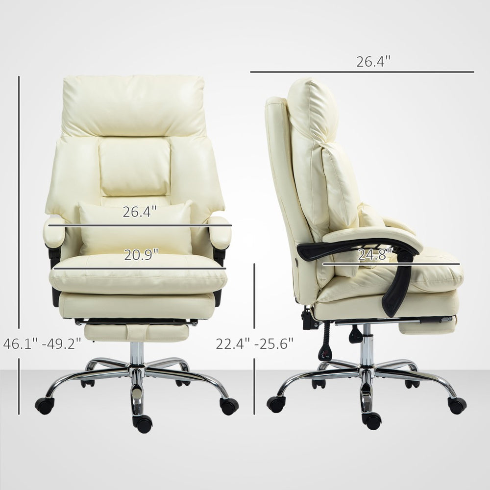 English Elm Office Massage Chair High Back Executive Recliner with Lumbar Heat and Footrest T3971P408806