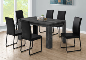 English Elm Dining 60" Rectangular Black Reclaimed Look Dining Table for 6 — Thick Block Legs, Modern MDF Finish B2710P286988