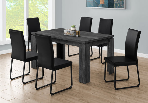 English Elm Dining 60" Rectangular Black Reclaimed Look Dining Table for 6 — Thick Block Legs, Modern MDF Finish B2710P286988
