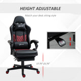 English Elm Vinsetto Racing Gaming Chair Diamond Pu Leather Office Gamer Chair High Back Swivel Recliner With Footrest, Lumbar Support, Adjustable Height, Black