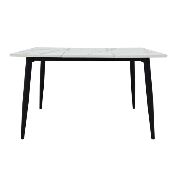 English Elm Rectangular Wood Top Dining Table with Industrial Metal Legs Seats Four to Six W3752S00019
