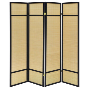 English Elm Sensei Woven Bamboo Folding Screen Fsc Pine Frame Four Panel Room Divider B062P451672