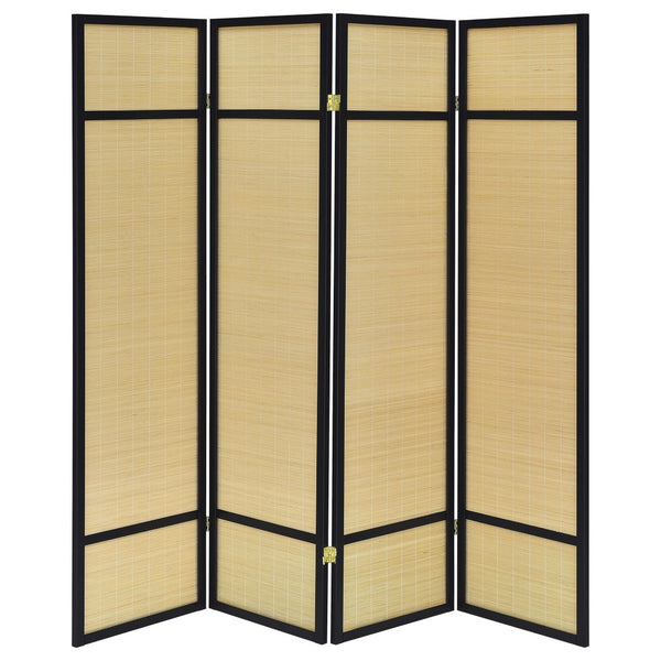 English Elm Sensei Woven Bamboo Folding Screen Fsc Pine Frame Four Panel Room Divider B062P451672
