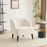 Christopher Knight Home® - Noble House - - Upholstered Barrel Accent Chair With Wooden Legs