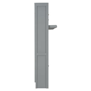 English Elm Dual Twin Wall Murphy Beds with Storage Tower Shelves for Kids or Guest Rooms Gray N820S00058E-1