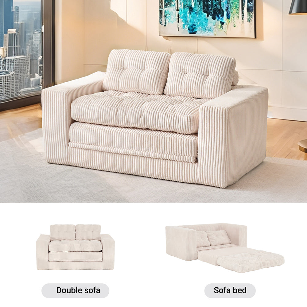 English Elm Loveseat Sofa Bed With Memory Foam & Durable Steel Frame - Stylish 2-In-1 Design For Small Spaces W2959P379141