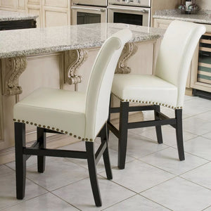 Christopher Knight Home® - Noble House - Lisette Leather Counter Stool - Set of 2