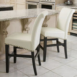 Christopher Knight Home® Lisette Leather Counter Stools Set of 2 - Ivory, Modern Design