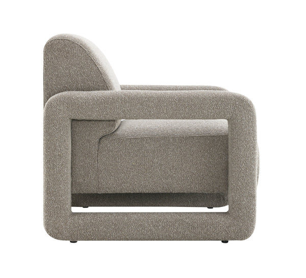 English Elm Glenda Gray Chenille Accent Chair with Pocket Coil & Wooden Frame, Cozy Tight Cushions, 220lb Capacity B2726P354510