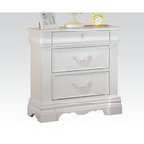 English Elm White 3-Drawer Nightstand With Hidden Top Drawer