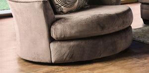 English Elm Transitional High Back Stripe Chair with Rolled Arms for Coastal Comfort and Supportive Seating Appeal Brown 60 L x 60 W x 40 H B2741P375955