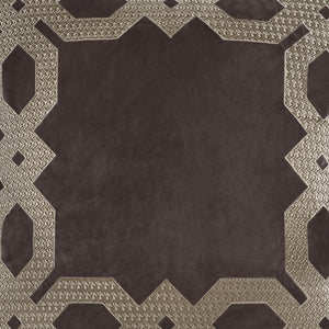English Elm European Velvet Embroidered Geometric Pillow Sham with Metallic Stitching and Hidden Zipper Closure Brown 9.84 L x 1.72 W x 8.66 H B035128729