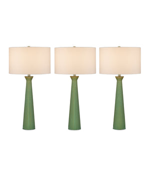 Currey & Company Grassington Table Lamp - Handcrafted Ceramic With Celadon Glaze & Oversized Drum Shade For Elegance Green Ceramic 6000-1042-currey-company