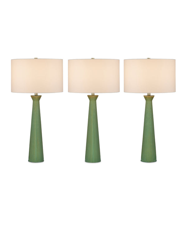 Currey & Company Grassington Table Lamp - Handcrafted Ceramic With Celadon Glaze & Oversized Drum Shade For Elegance Green Ceramic 6000-1042-currey-company