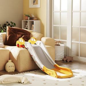 English Elm Qaba 63 Inch Hdpe Indoor Toddler Slide Attaches to Sofa or Bed Safe Fun Yellow W2225P249782