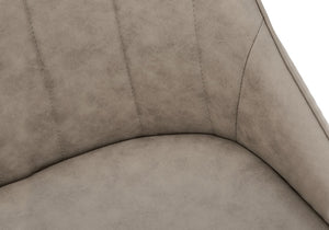 English Elm Dining Chair Set of 2 Upholstered Faux Leather with Vertical Tufting Padded Seat Tapered Legs taupe 28 L x 28 W x 24 H B2710P218836