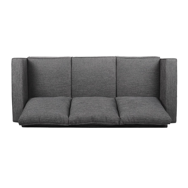 English Elm Christopher Knight Home® - SOFA Charcoal 3-Seater with Pillow Back Upholstery, Birch Wood Legs, Contemporary Cozy Design 69440.00CHAR