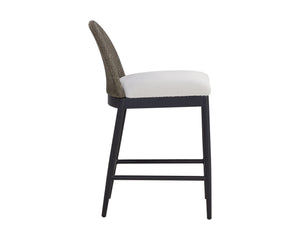Sunpan Calandri Counter Stool - Stylish Outdoor Seating with Comfort, Durable Fabric & Chic Wicker Design Black / Louis Cream