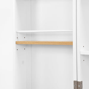 English Elm Kitchen Pantry Cabinet White 29.9"W x 15.7"D x 71.65"H — Tall MDF Storage with Adjustable Shelves, Anti-Tip Safety W409P262446