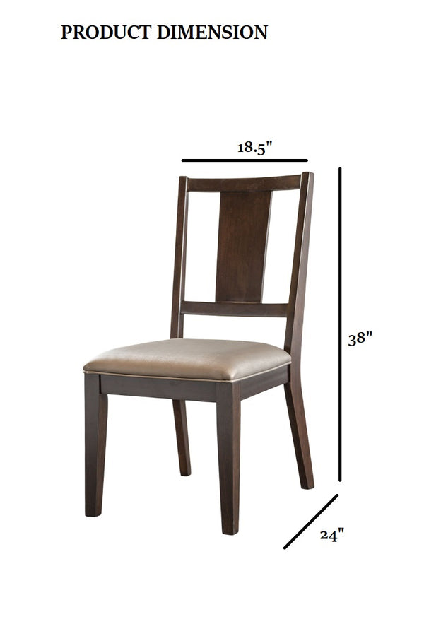 English Elm 2pc Side Chair with Mid-Century Angled Legs Upholstered Seat & Back, Warm Wood Frame Comfort Dark Gray,Espresso 23 L x 42 W x 15 H B2741P406253