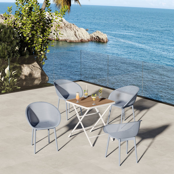 English Elm 2-Pack Modern Lounge Chairs with UV-Resistant PP, Mesh Weave Comfort, Lightweight & Easy-Care Design Light Baby Blue W3450P323311