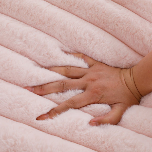 English Elm 3 in 1 Convertible Sleeper Sofa Bed with Plush Fabric, Spring Support, Cozy Skin-Friendly Comfort Light Pink W1767P195963