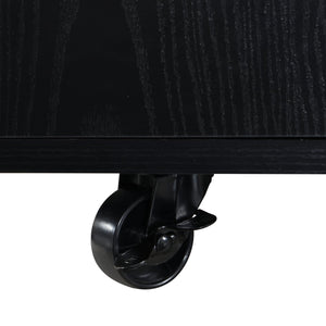 English Elm Christopher Knight Home® - Multi-Functional Lift-Top Coffee Table with Hidden Storage, 4 Stools, Lockable Casters & Desk Space Black N770P309783B